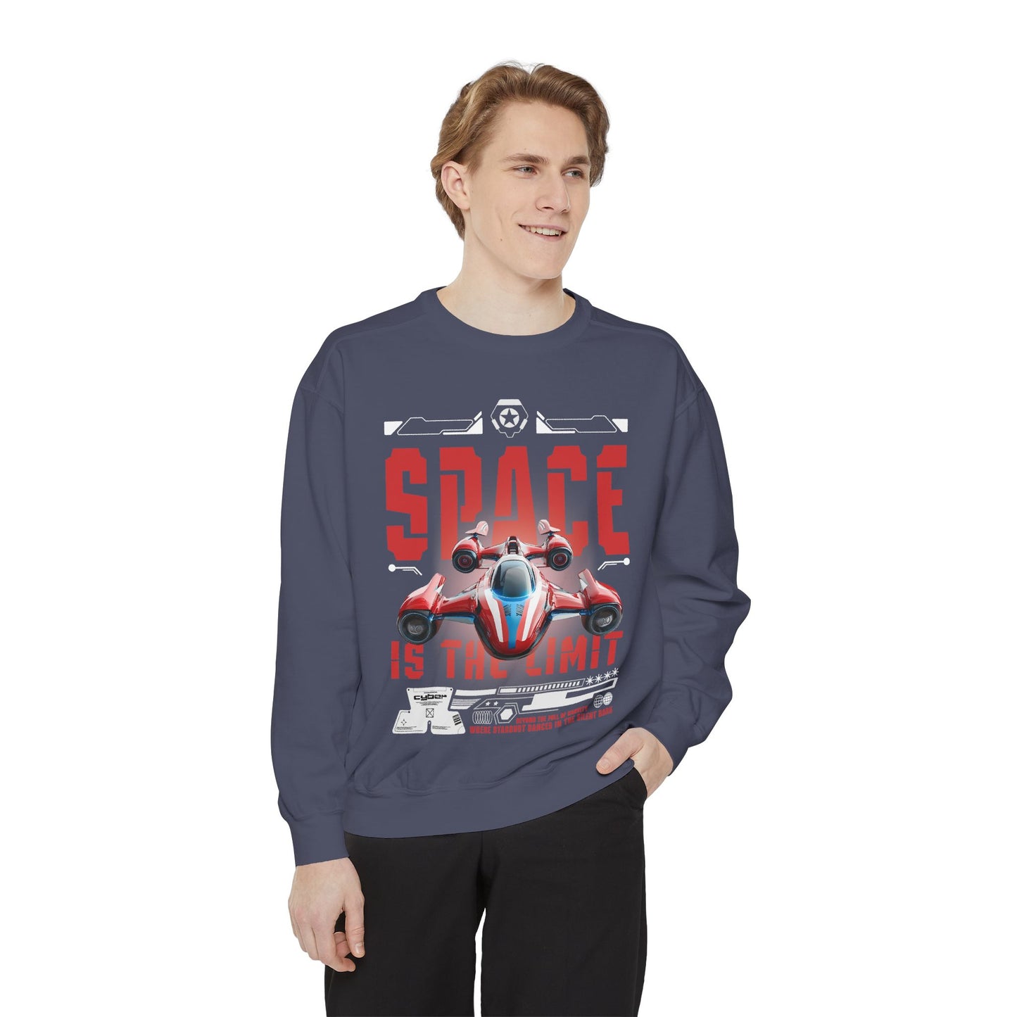 Space Is The Limit Sweatshirt - Retro Spacecraft Graphic Crewneck
