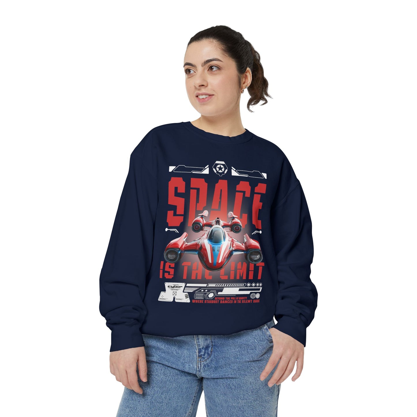 Space Is The Limit Sweatshirt - Retro Spacecraft Graphic Crewneck
