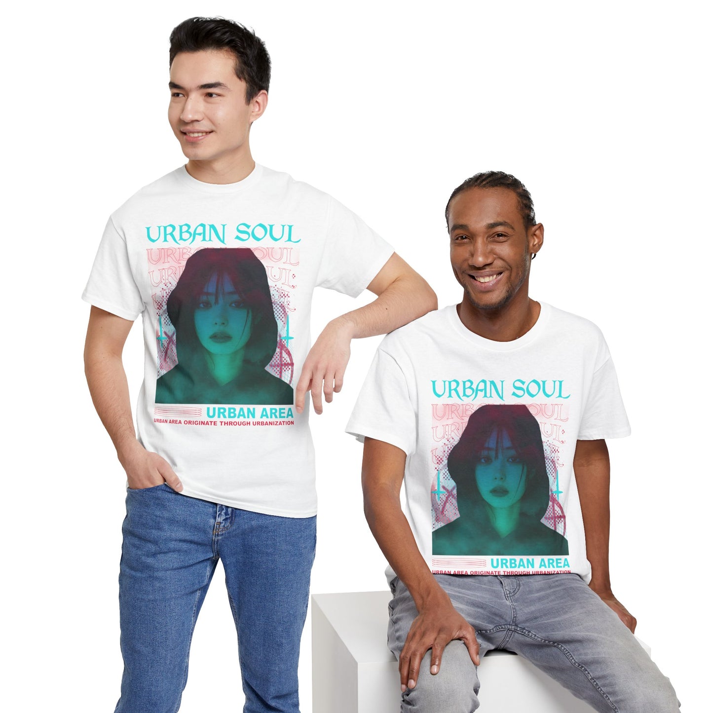 Urban Soul Graphic Tee — Vintage Vaporwave Portrait T-Shirt