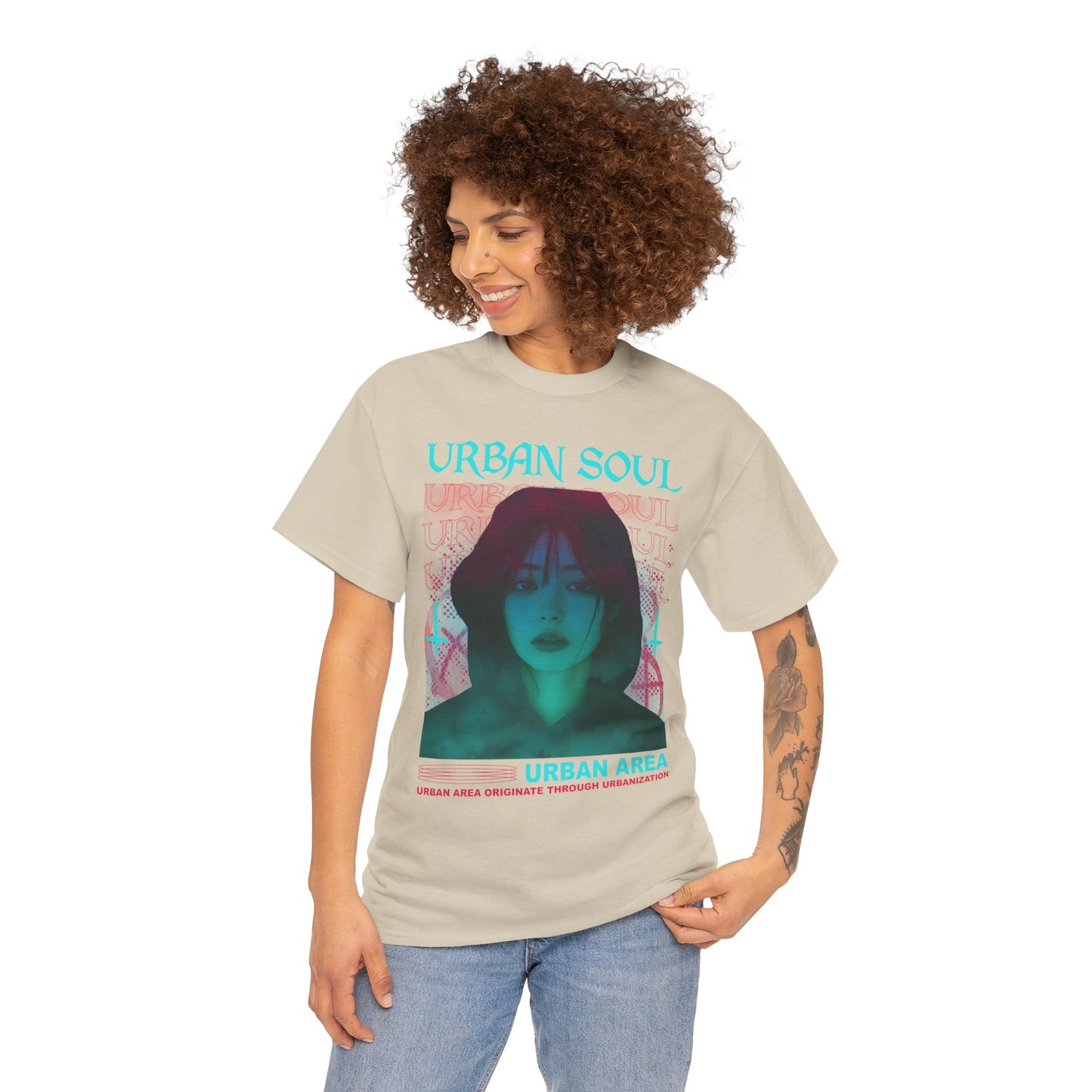 Urban Soul Graphic Tee — Vintage Vaporwave Portrait T-Shirt