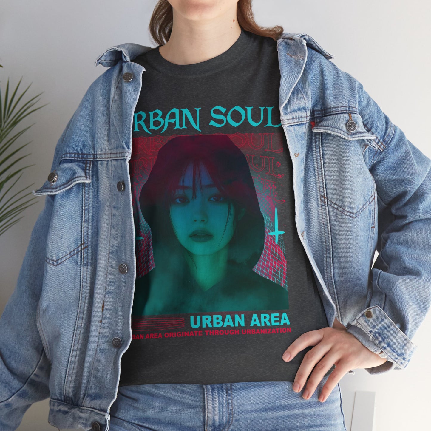 Urban Soul Graphic Tee — Vintage Vaporwave Portrait T-Shirt