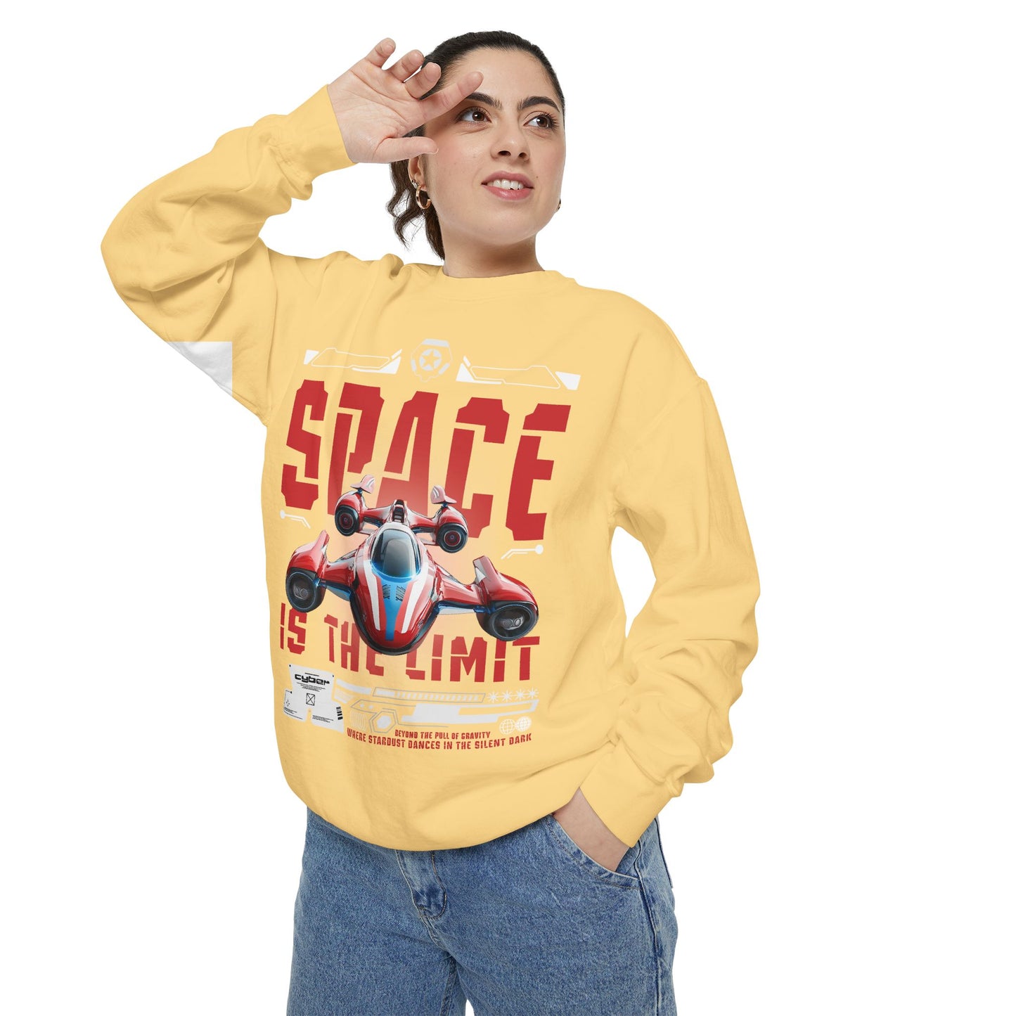Space Is The Limit Sweatshirt - Retro Spacecraft Graphic Crewneck