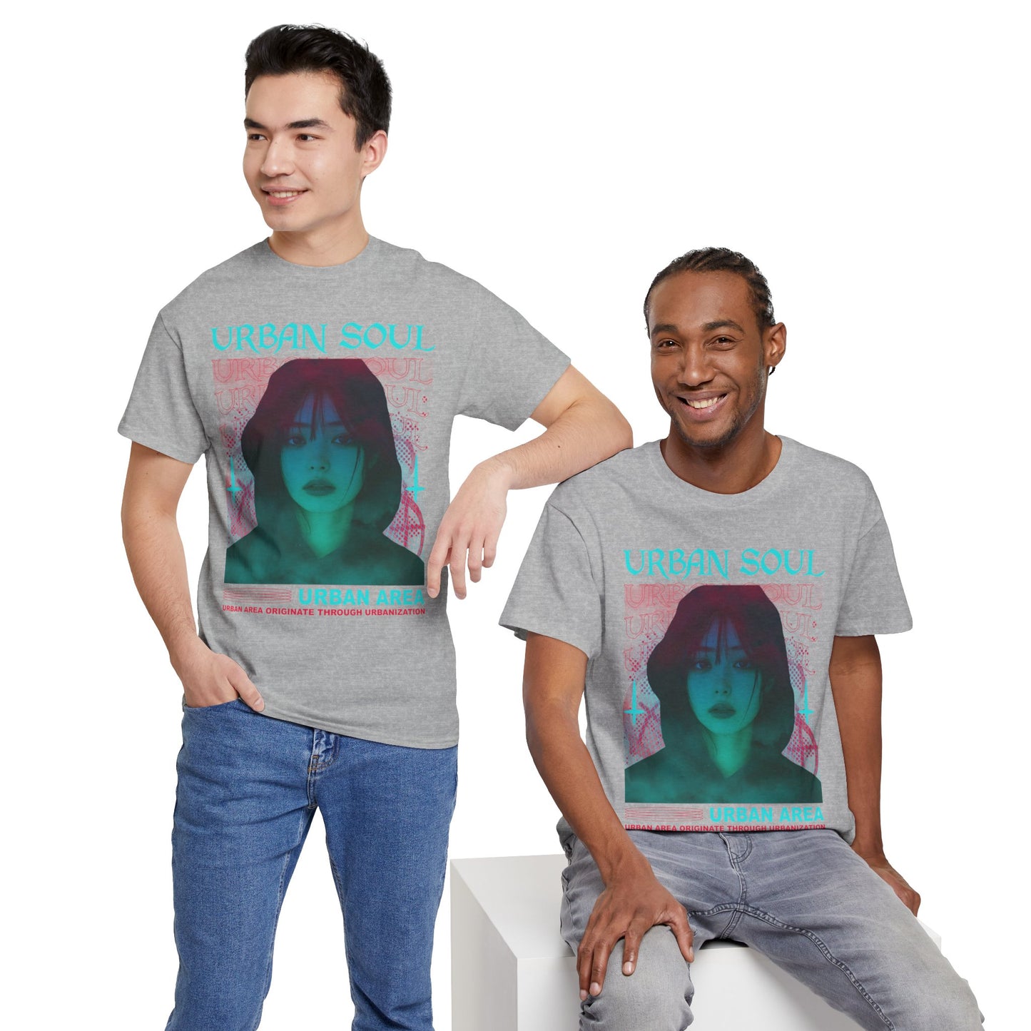 Urban Soul Graphic Tee — Vintage Vaporwave Portrait T-Shirt
