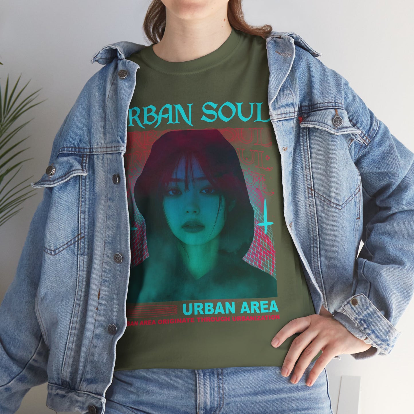 Urban Soul Graphic Tee — Vintage Vaporwave Portrait T-Shirt