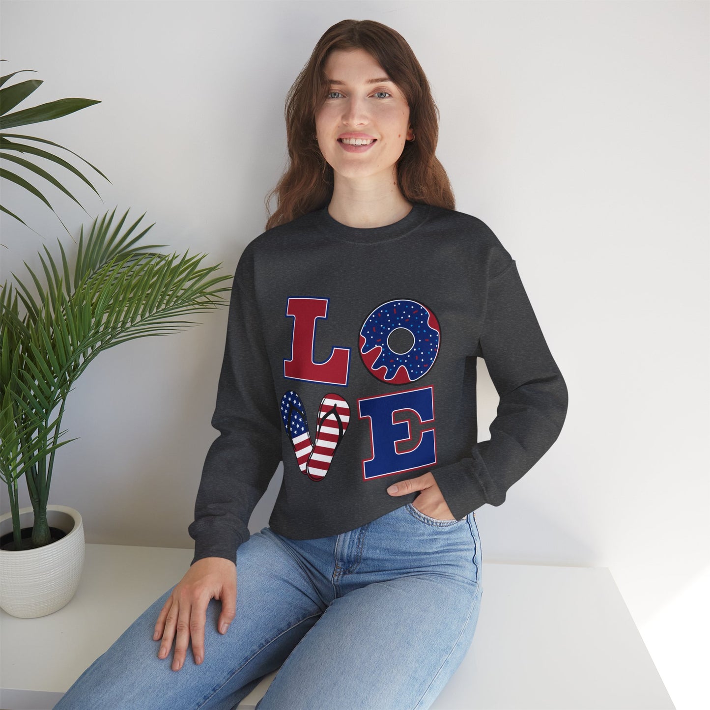 Patriotic Donut Love Crewneck Sweatshirt