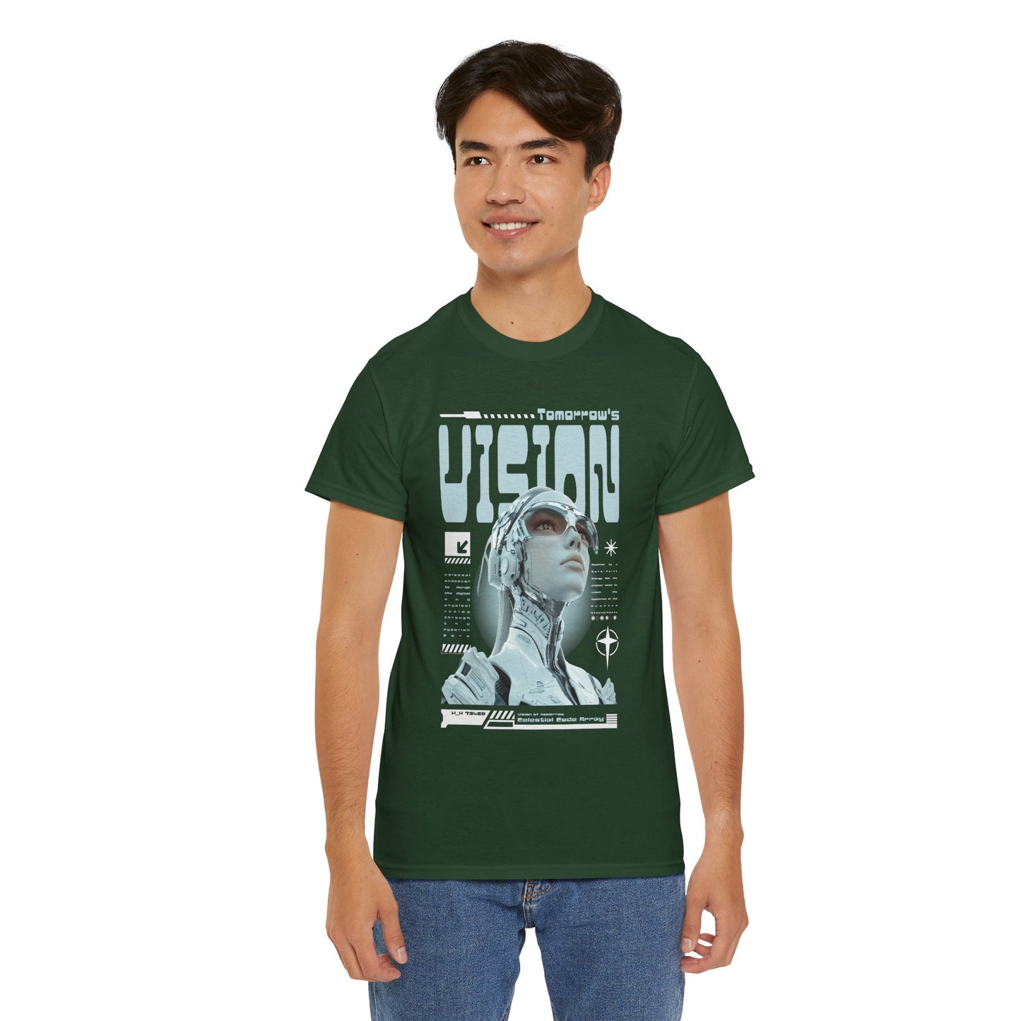 Futuristic Cyborg Portrait Tee – "VISION" Graphic T-Shirt