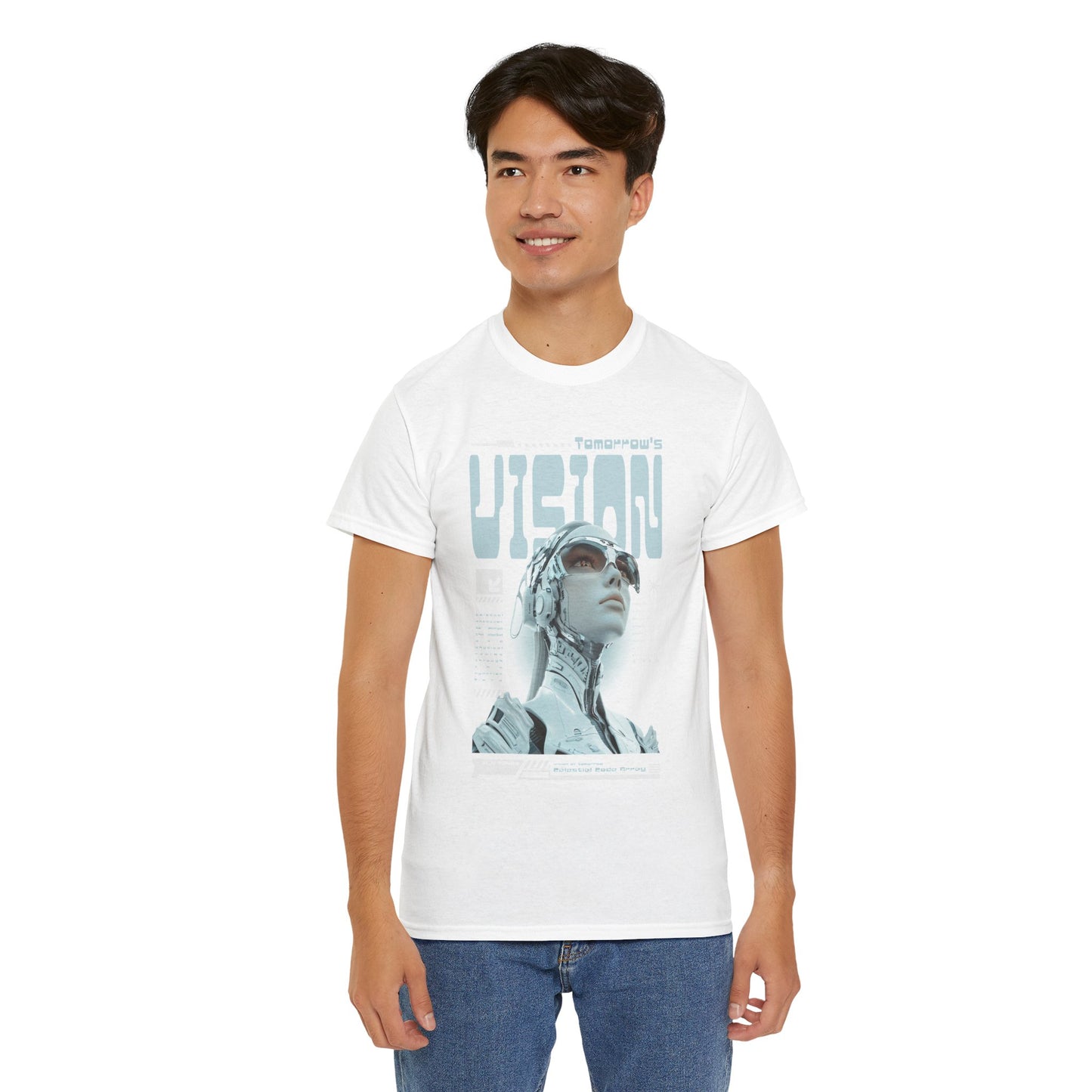 Futuristic Cyborg Portrait Tee – "VISION" Graphic T-Shirt