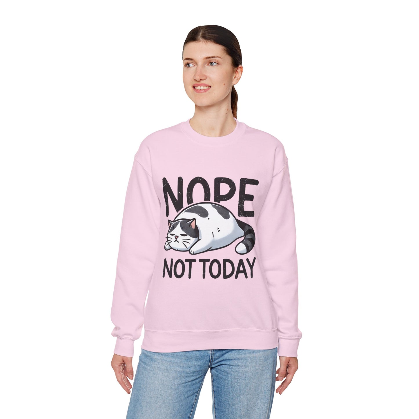 Cat 'Nope, Not Today' Crewneck Sweatshirt