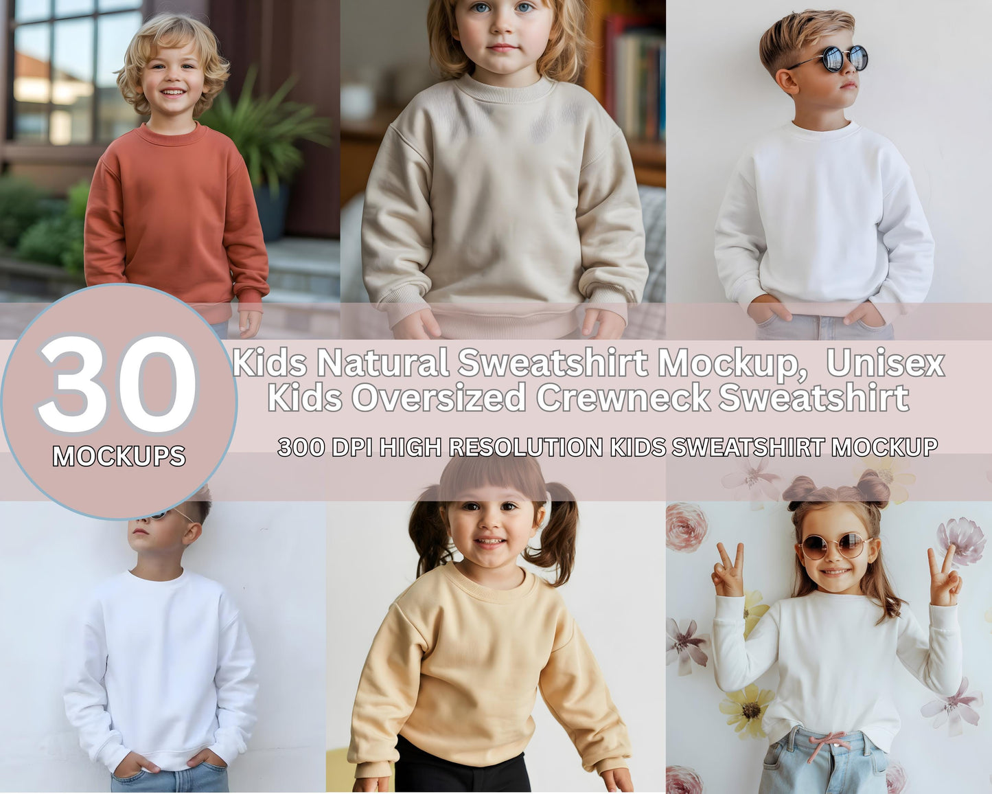 Felpa Gildan 18000B per bambini, modello: Boho neutro (download digitale)