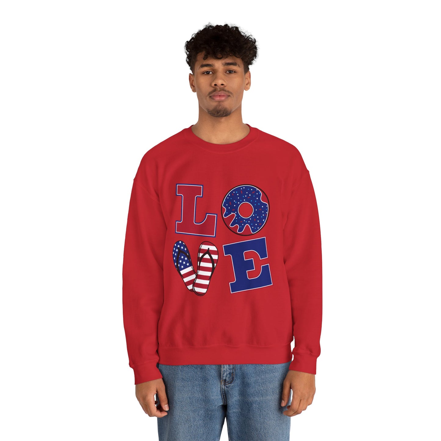 Patriotic Donut Love Crewneck Sweatshirt