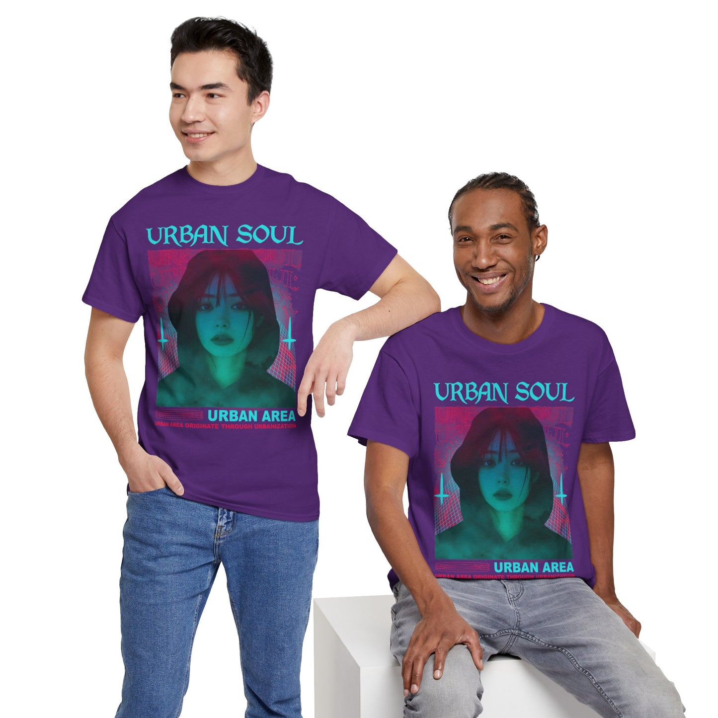 Urban Soul Graphic Tee — Vintage Vaporwave Portrait T-Shirt