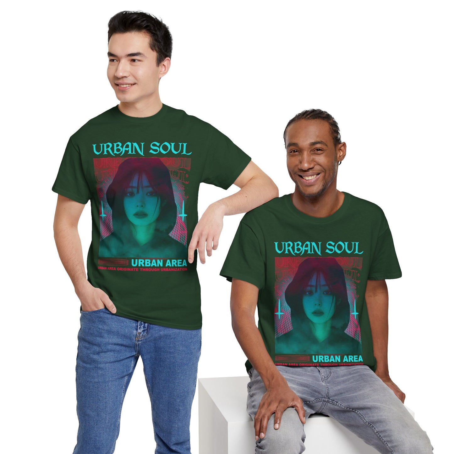 Urban Soul Graphic Tee — Vintage Vaporwave Portrait T-Shirt