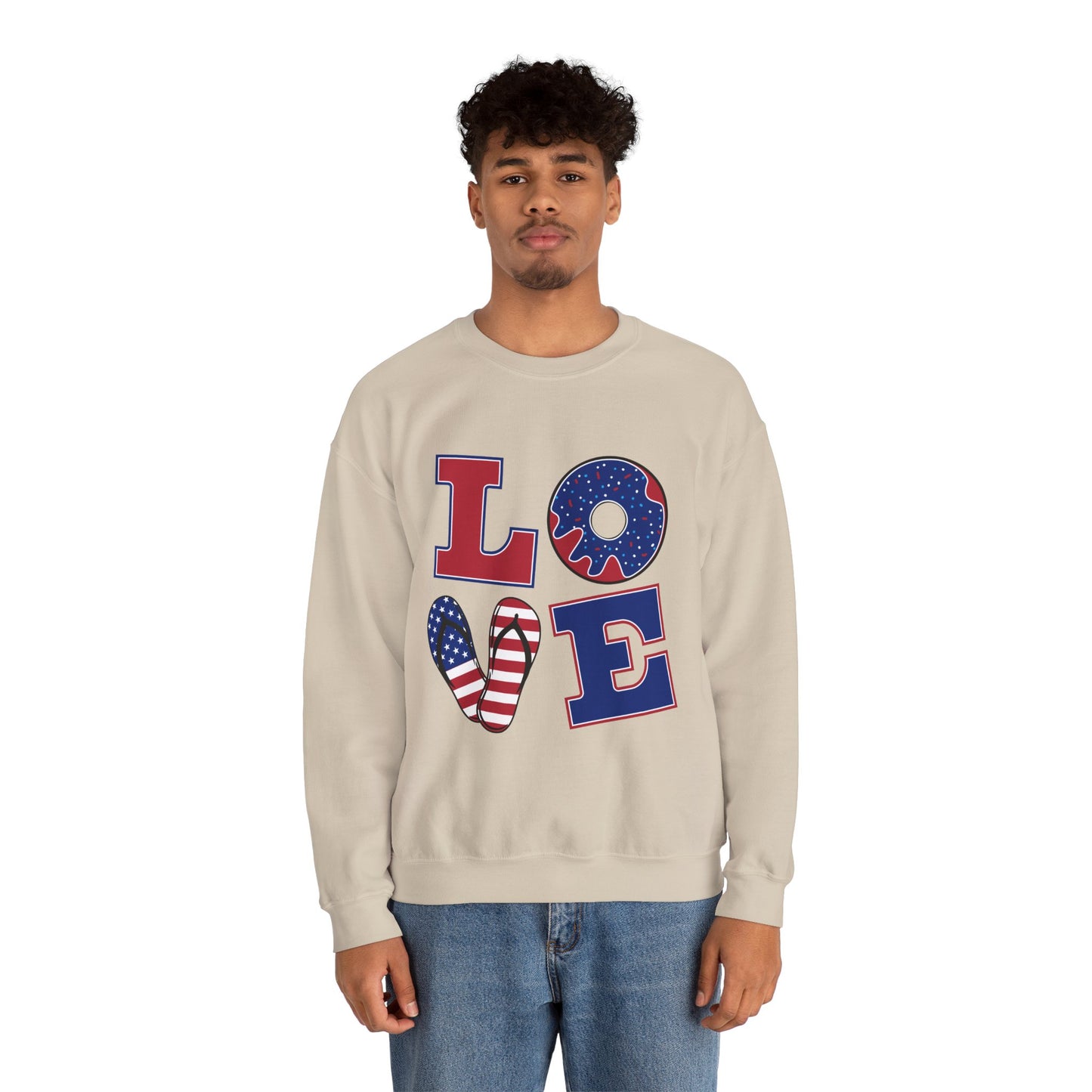 Patriotic Donut Love Crewneck Sweatshirt