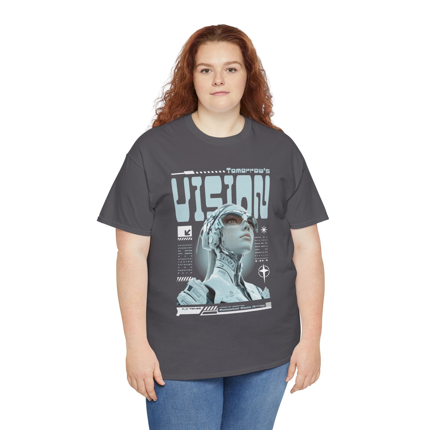 Futuristic Cyborg Portrait Tee – "VISION" Graphic T-Shirt