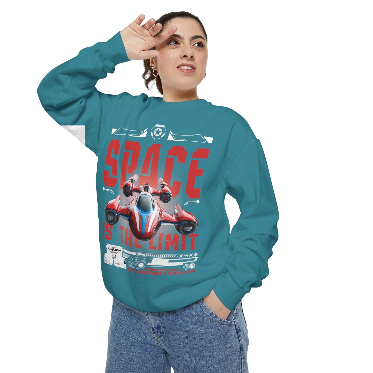 Space Is The Limit Sweatshirt - Retro Spacecraft Graphic Crewneck