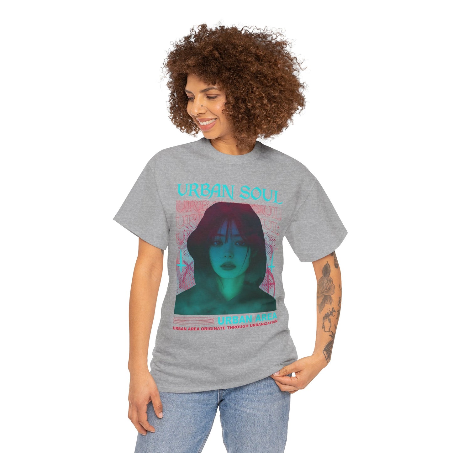 Urban Soul Graphic Tee — Vintage Vaporwave Portrait T-Shirt