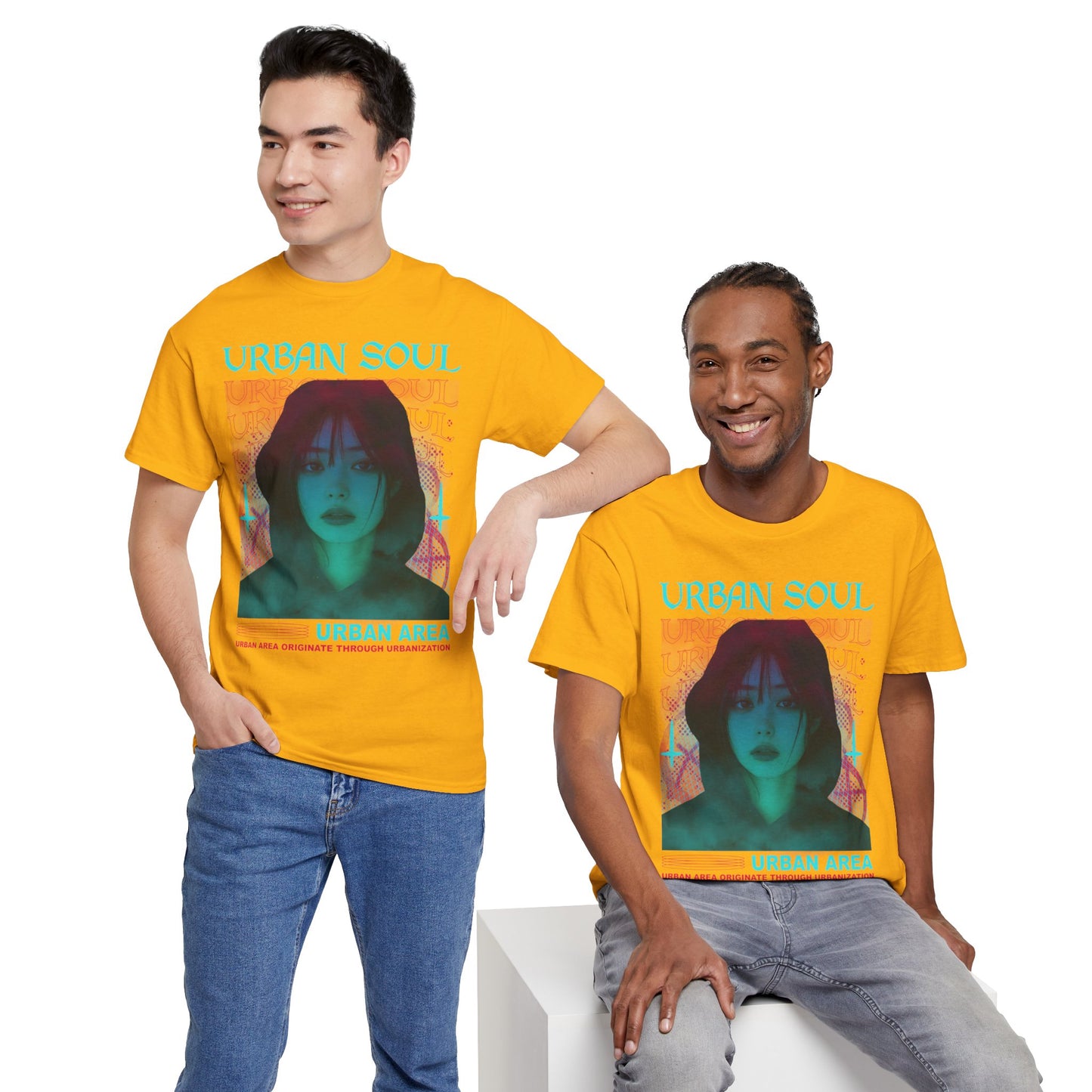 Urban Soul Graphic Tee — Vintage Vaporwave Portrait T-Shirt