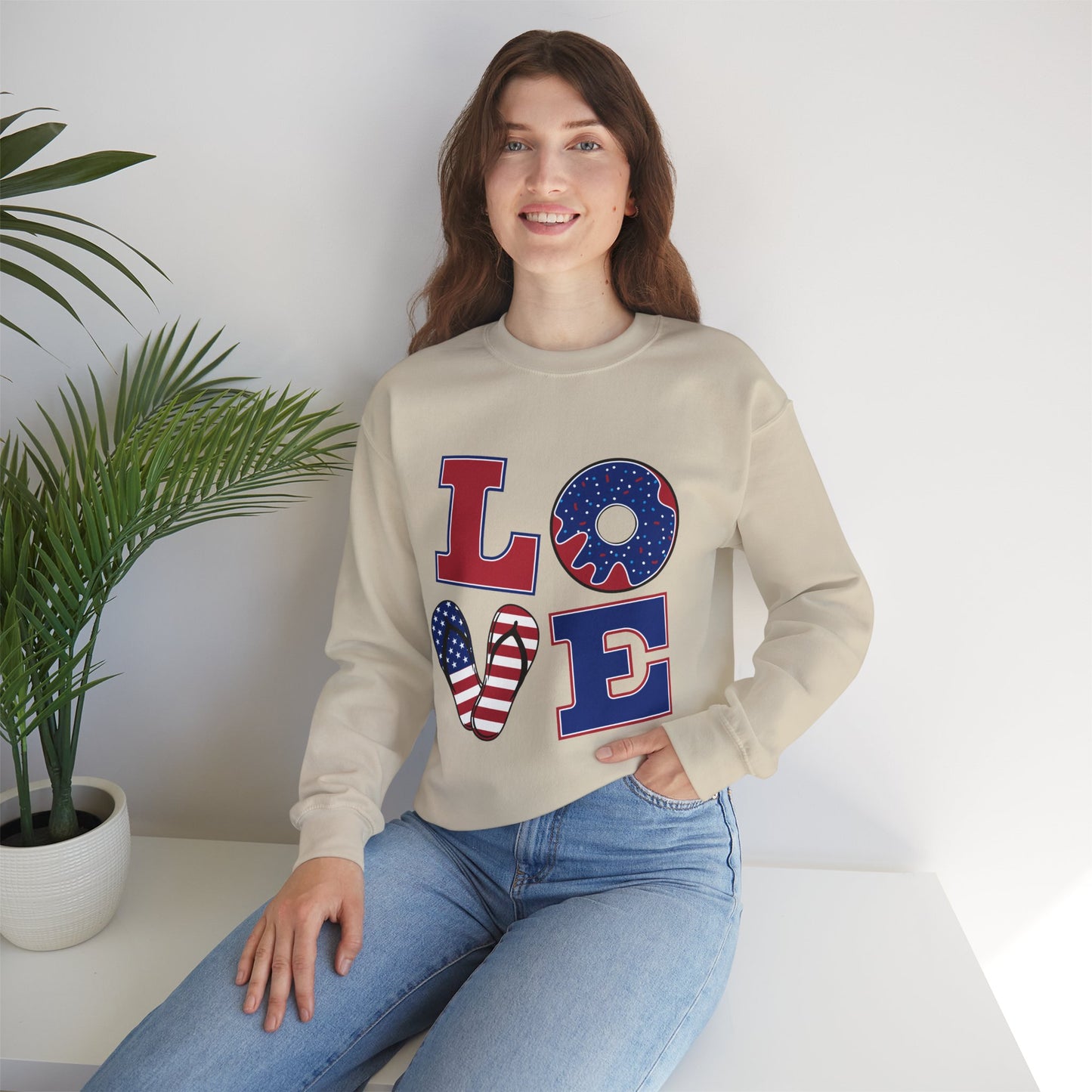 Patriotic Donut Love Crewneck Sweatshirt