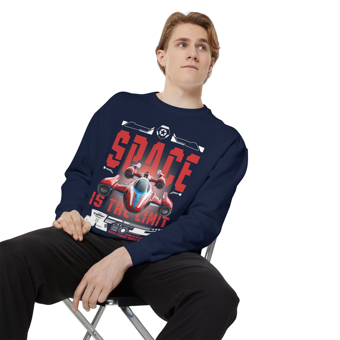 Space Is The Limit Sweatshirt - Retro Spacecraft Graphic Crewneck