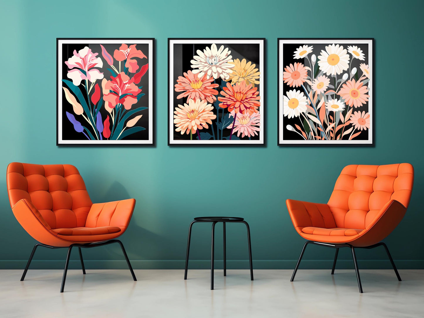 Minimalist Floral Quote Print, Modern Home Office Decor (Digital Download)