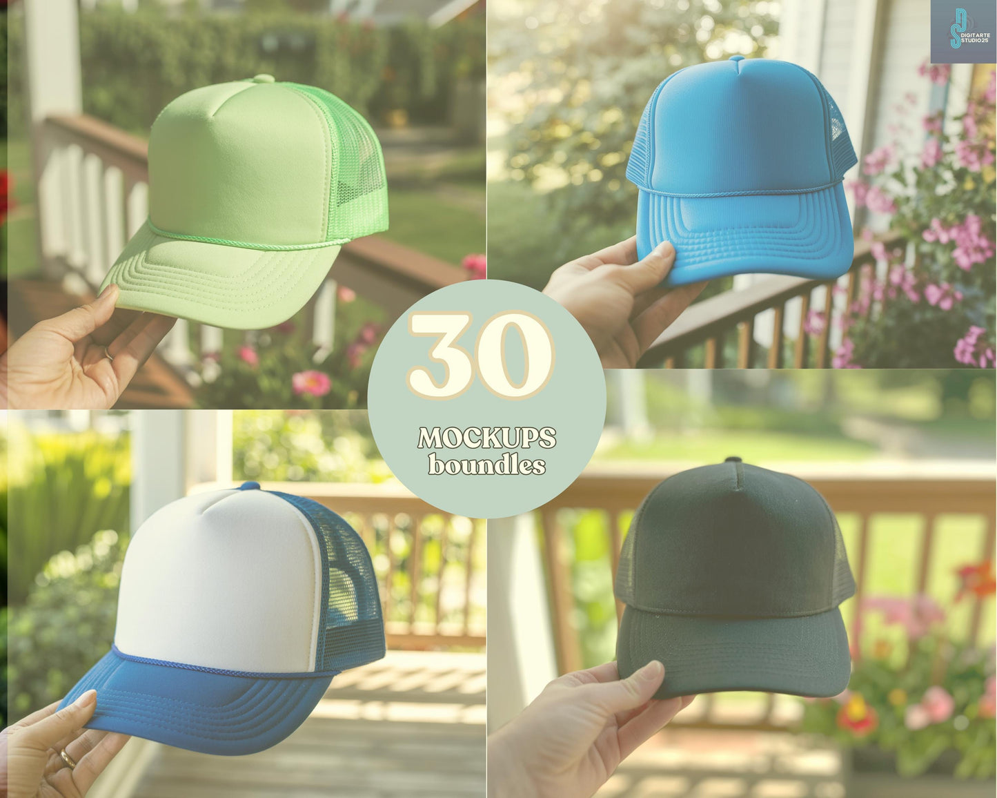Unisex Dad Hat Mockups, Vintage Baseball Cap Template (Printable)