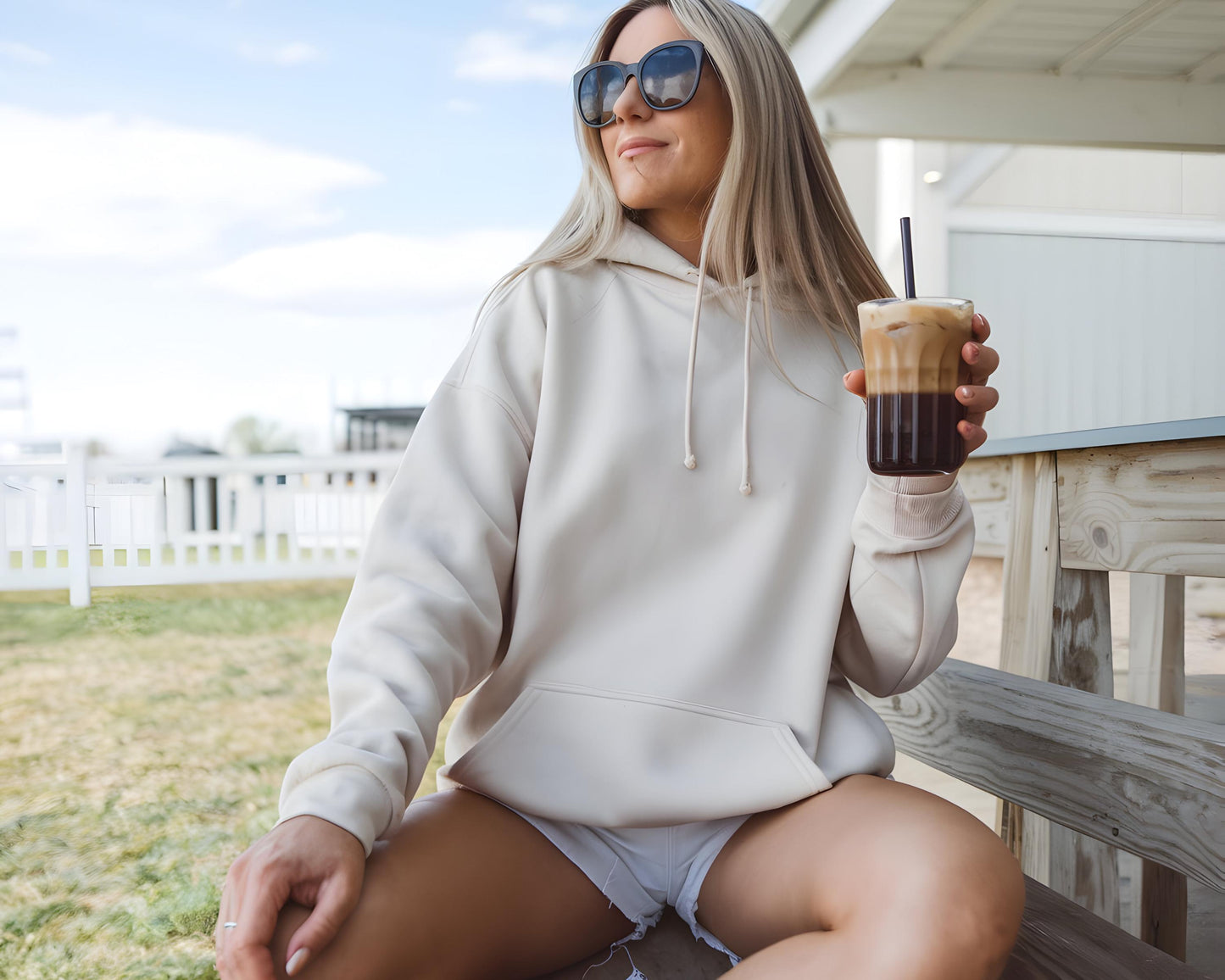 Gildan 18500 Hoodie Mockup Bundle, Boho Neutral, Real Model (JPEG & PSD)