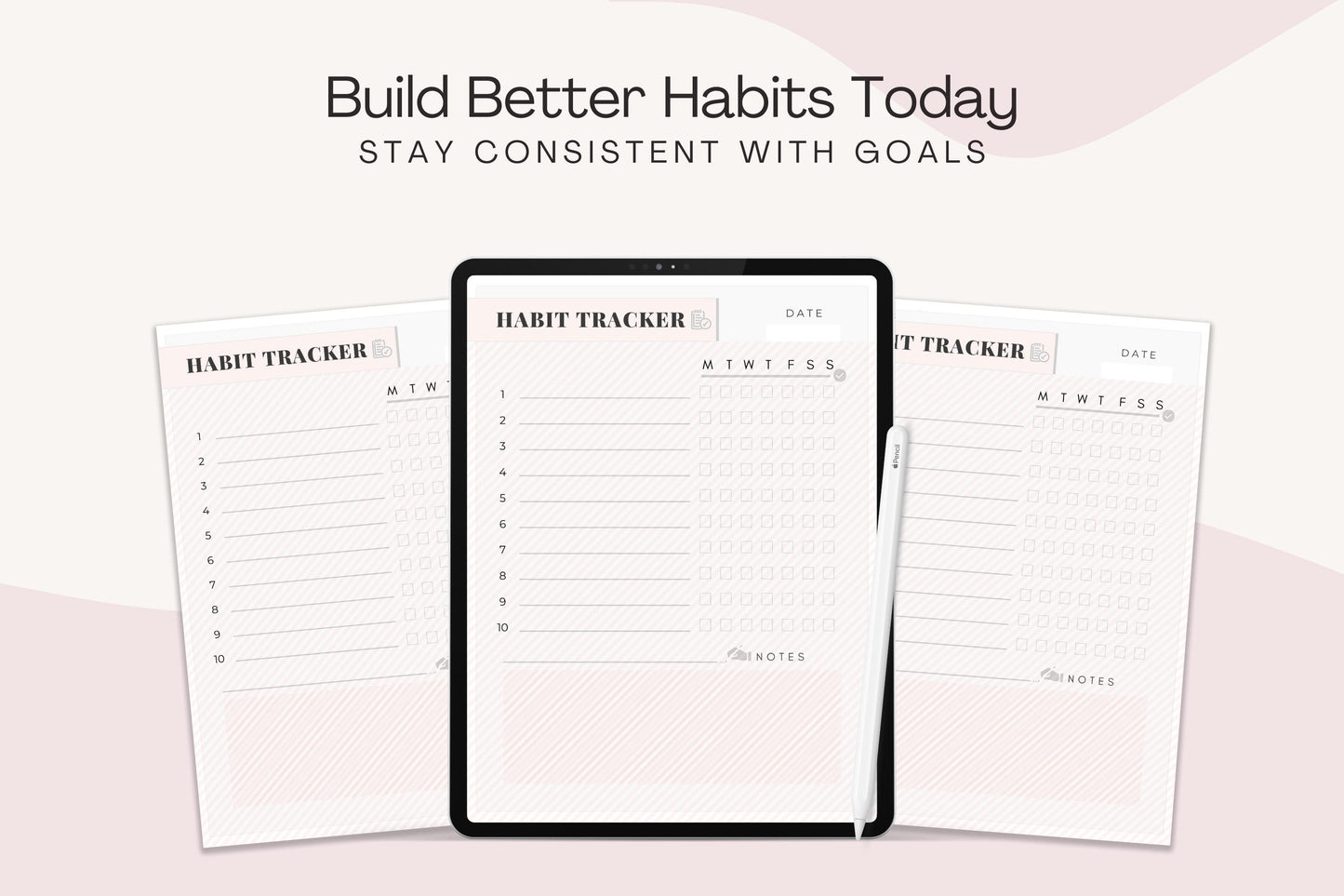 Printable Habit Tracker | Monthly Goal Planner | Productivity & Routine Organizer | Digital Tracker Sheet