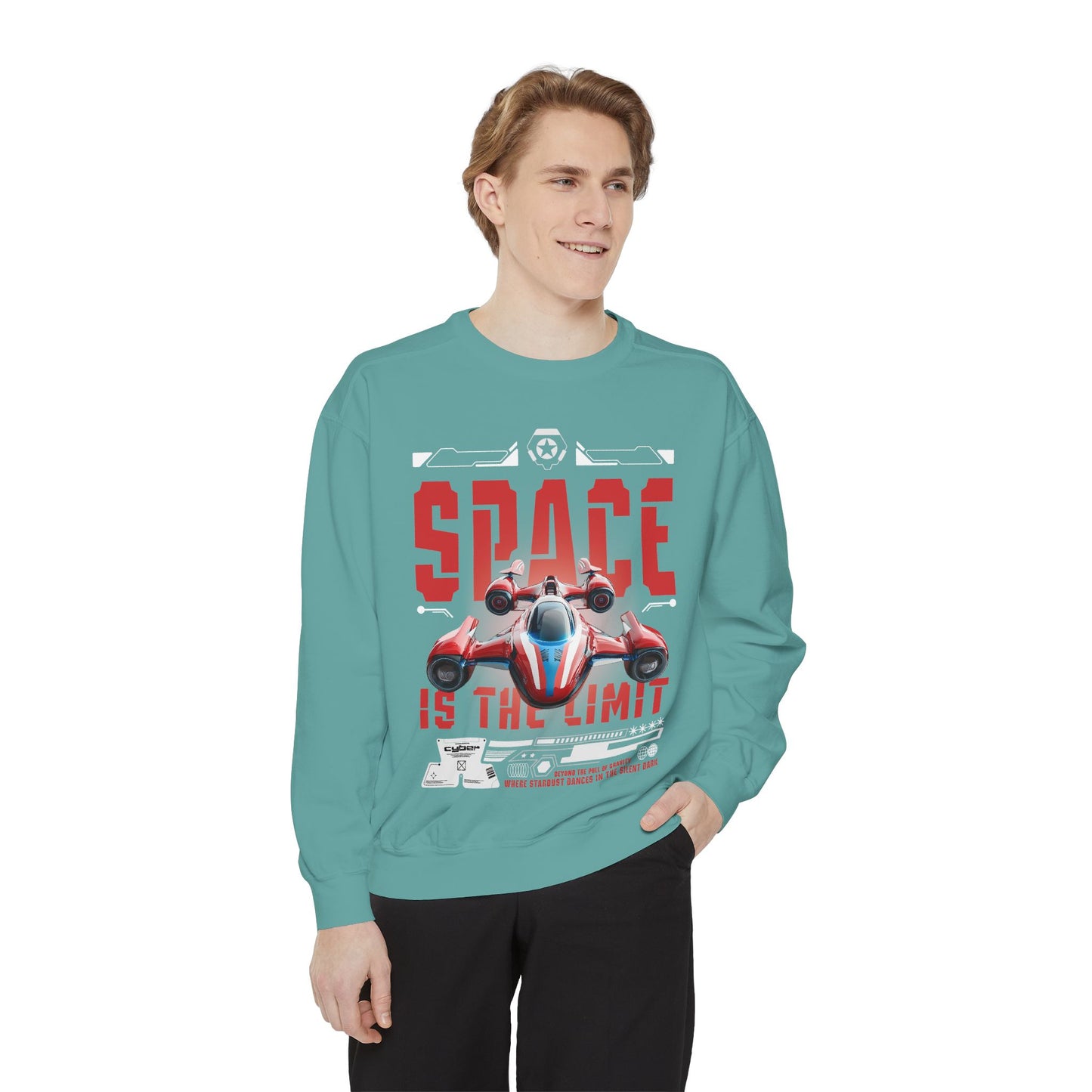 Space Is The Limit Sweatshirt - Retro Spacecraft Graphic Crewneck