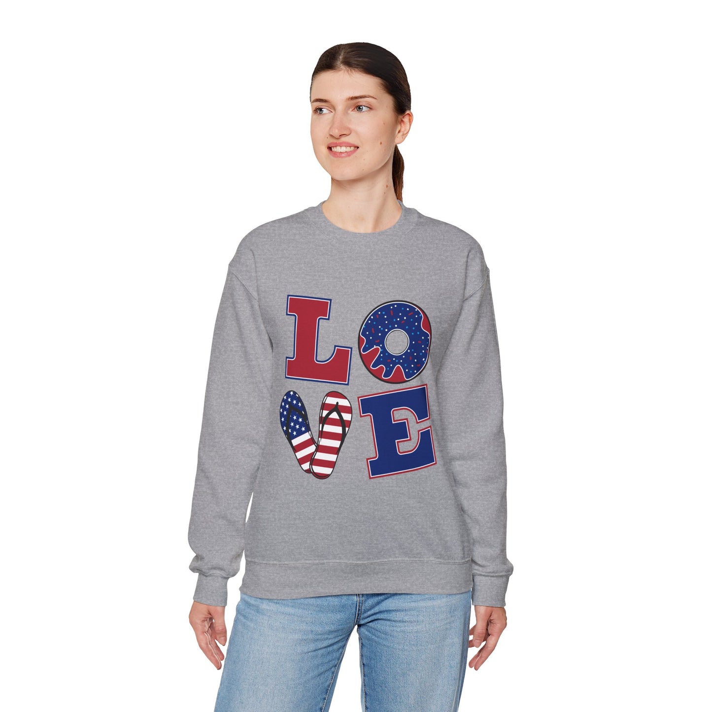 Patriotic Donut Love Crewneck Sweatshirt