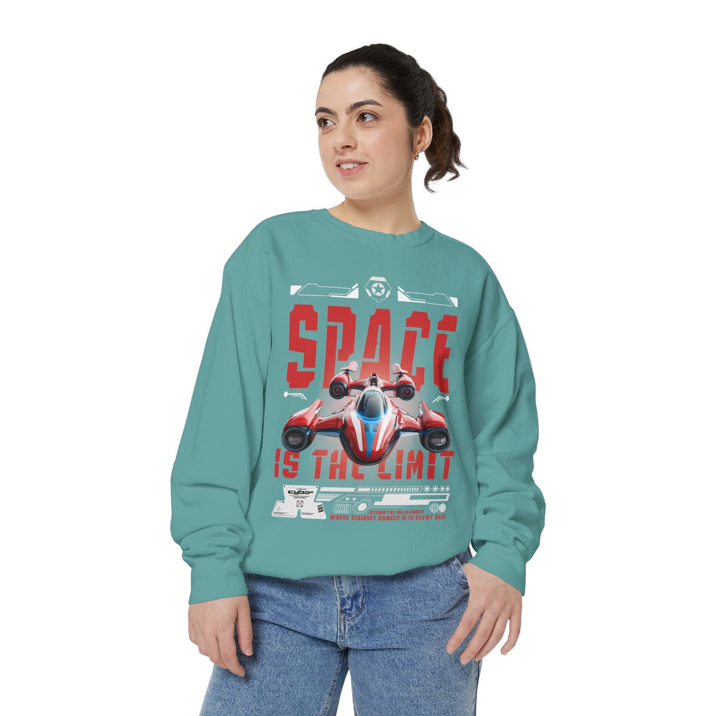 Space Is The Limit Sweatshirt - Retro Spacecraft Graphic Crewneck