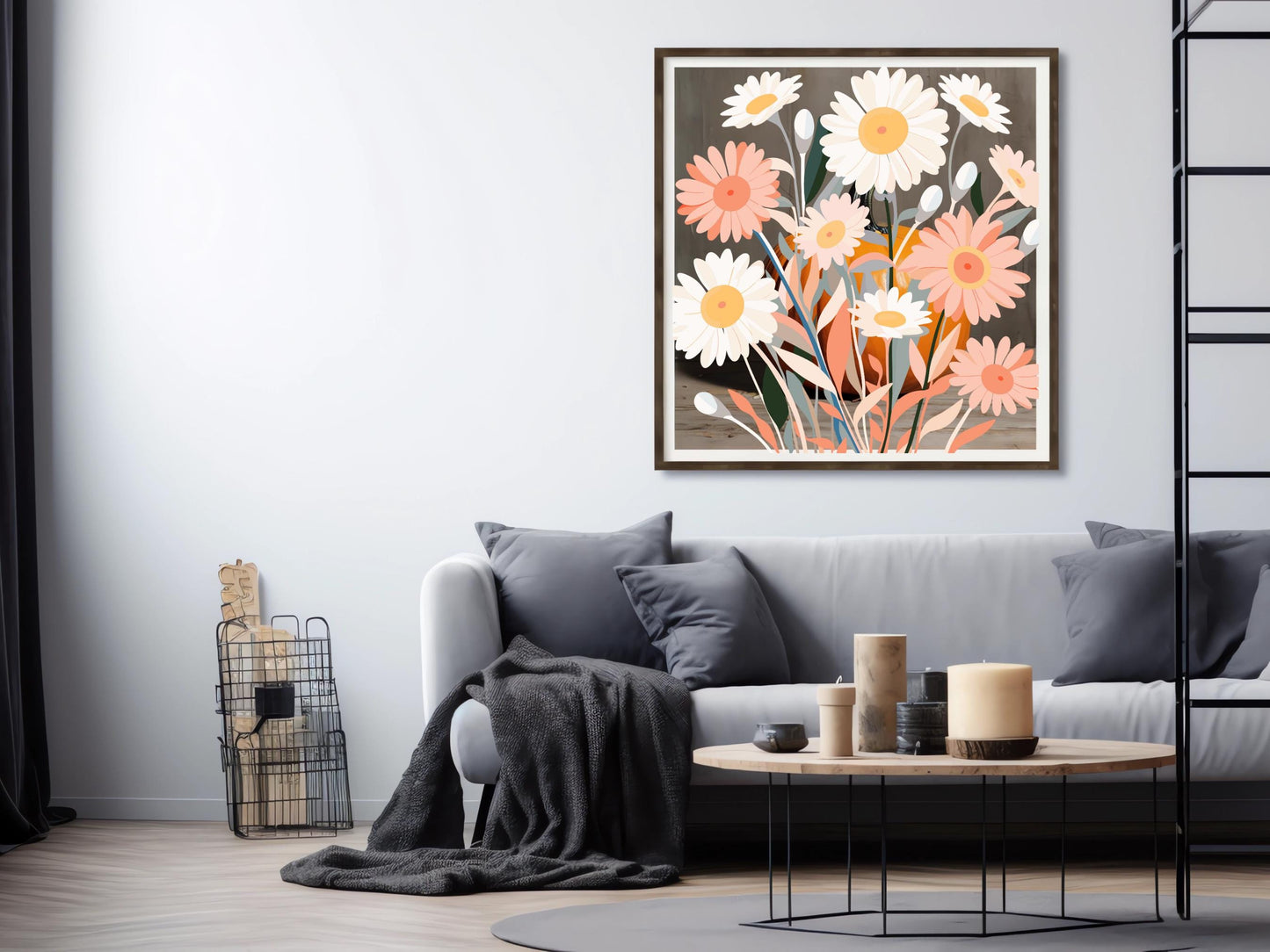 Minimalist Floral Quote Print, Modern Home Office Decor (Digital Download)