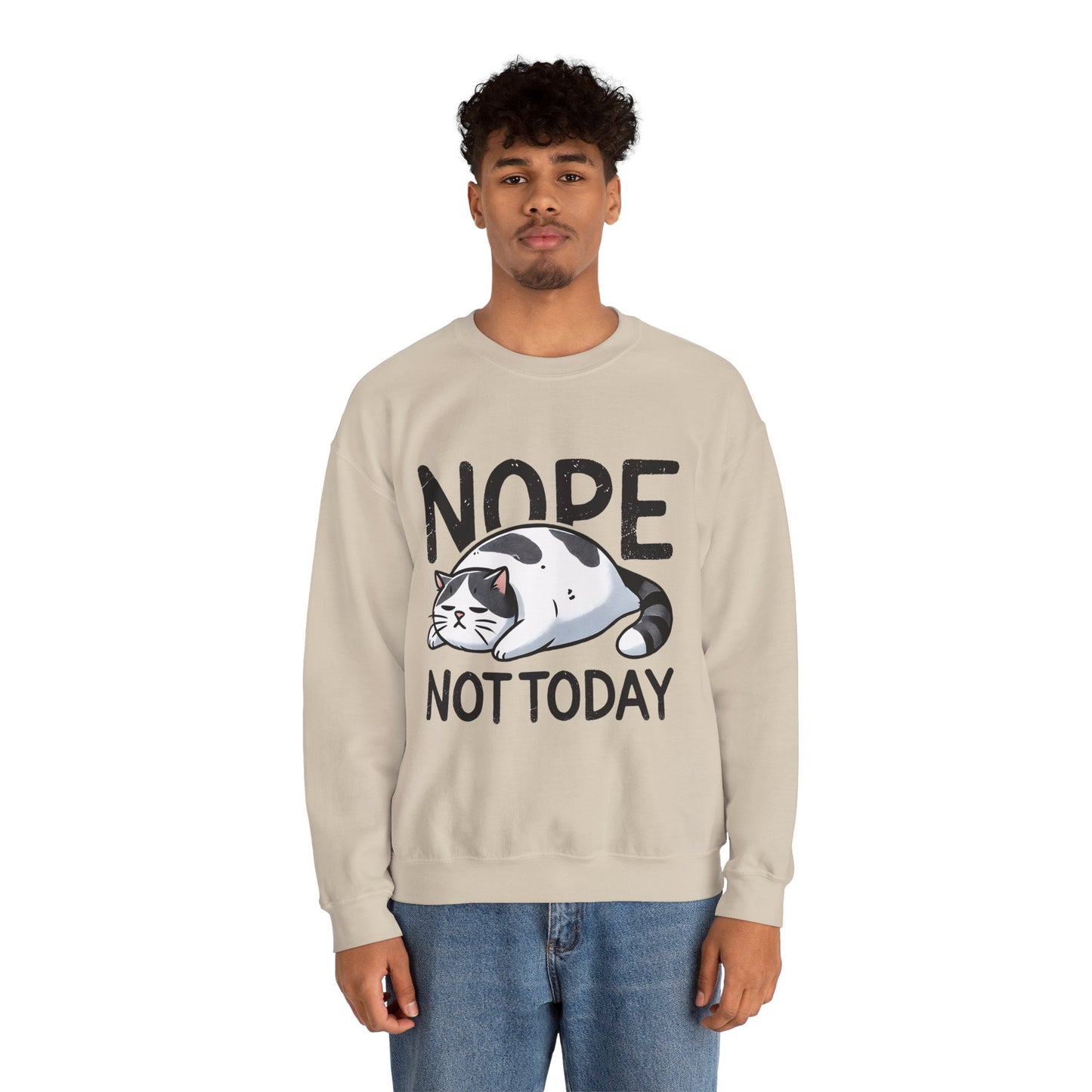 Cat 'Nope, Not Today' Crewneck Sweatshirt