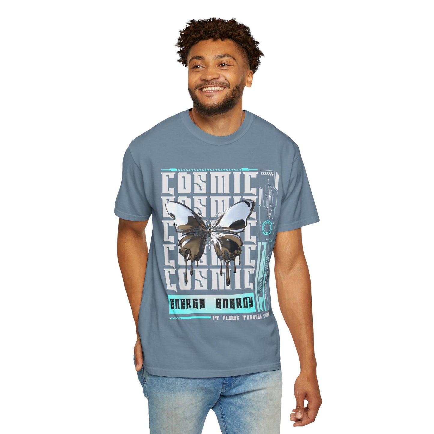 Butterfly Energy Graphic T-Shirt — Cosmic Drip Streetwear Tee