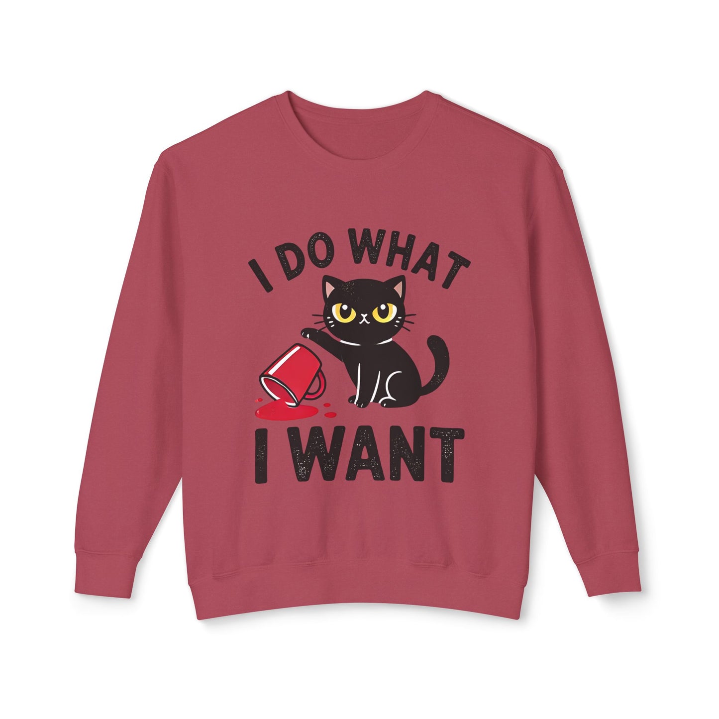 Cat Graphic Sweatshirt "I Do What I Want" – Cute Rebellious Cat Crewneck