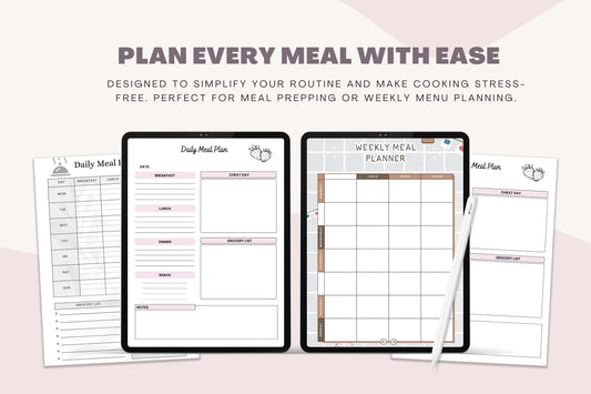 Printable Meal Planner: Weekly Menu Organizer & Grocery List (Digital Download)