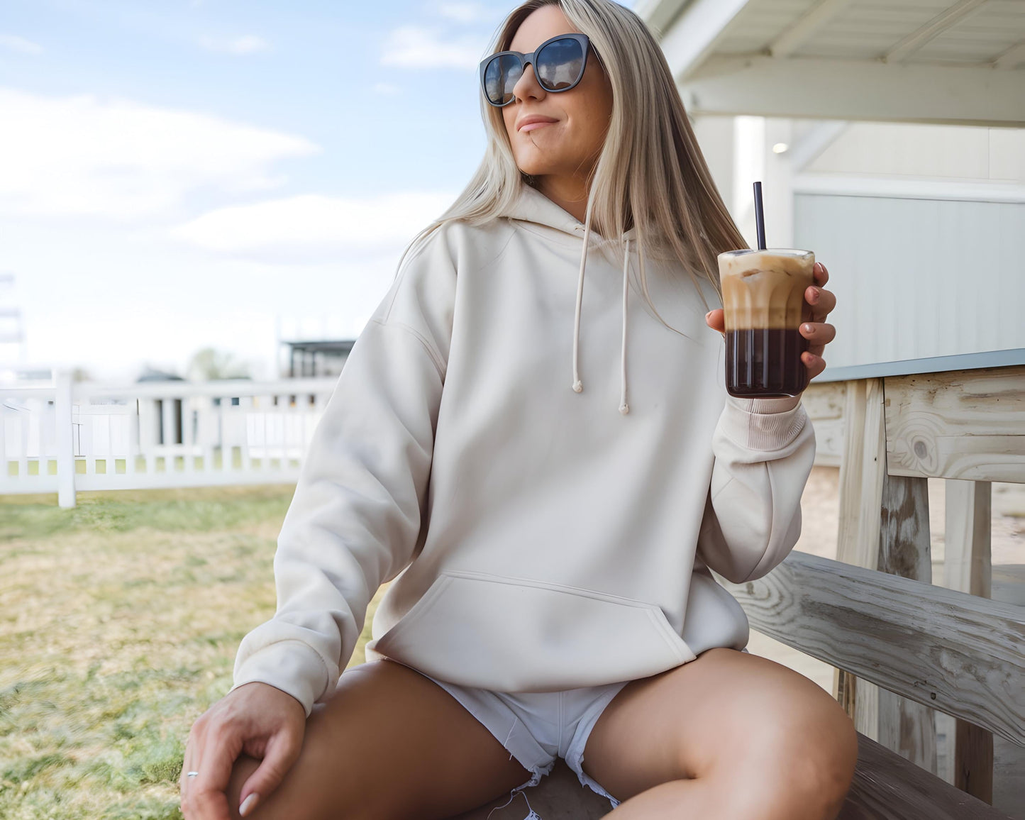 Pacchetto mockup felpa con cappuccio Gildan 18500, pacchetto mockup felpa con cappuccio G185, modello reale, mockup estetica boho semplice, neutra e minimale alla moda