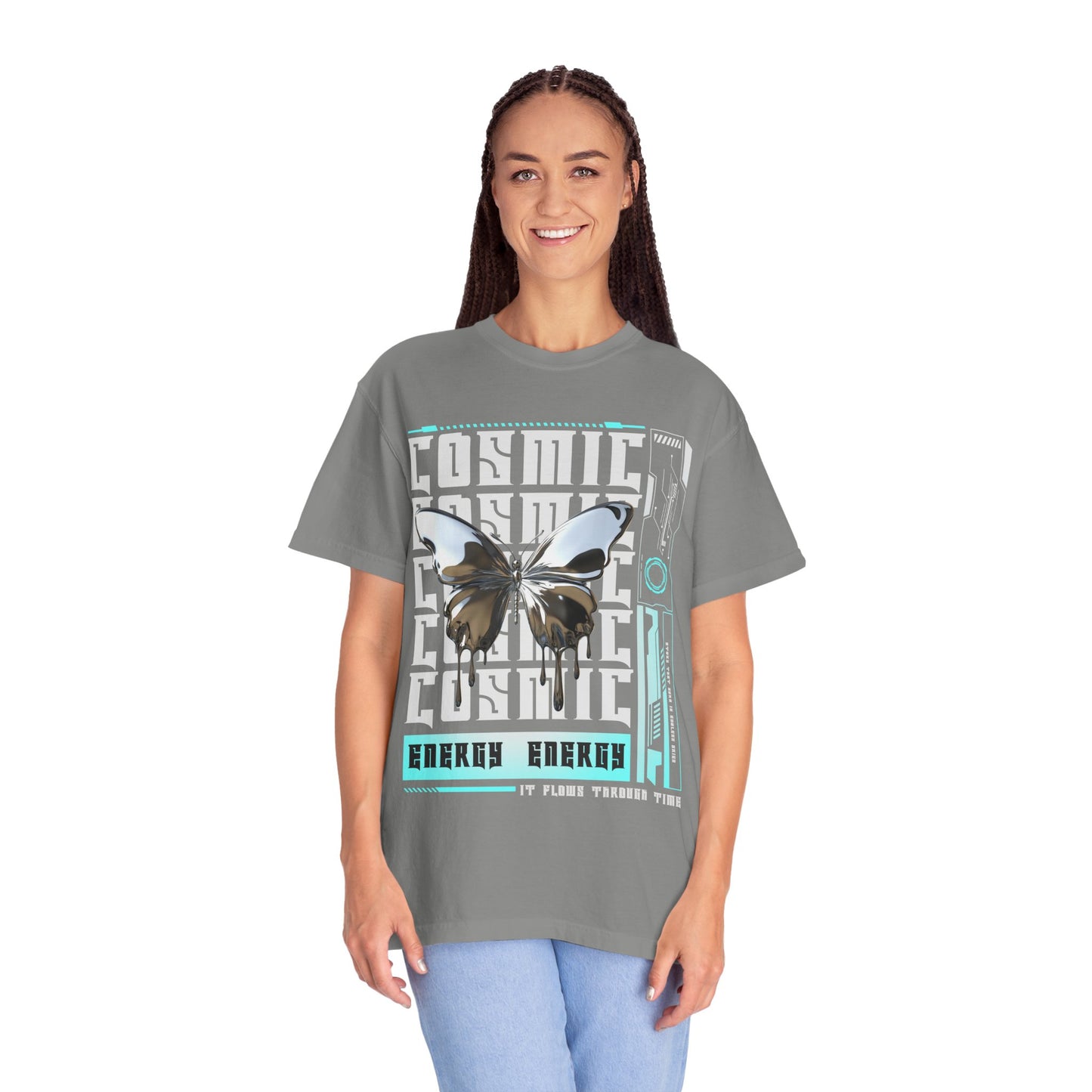 Butterfly Energy Graphic T-Shirt — Cosmic Drip Streetwear Tee