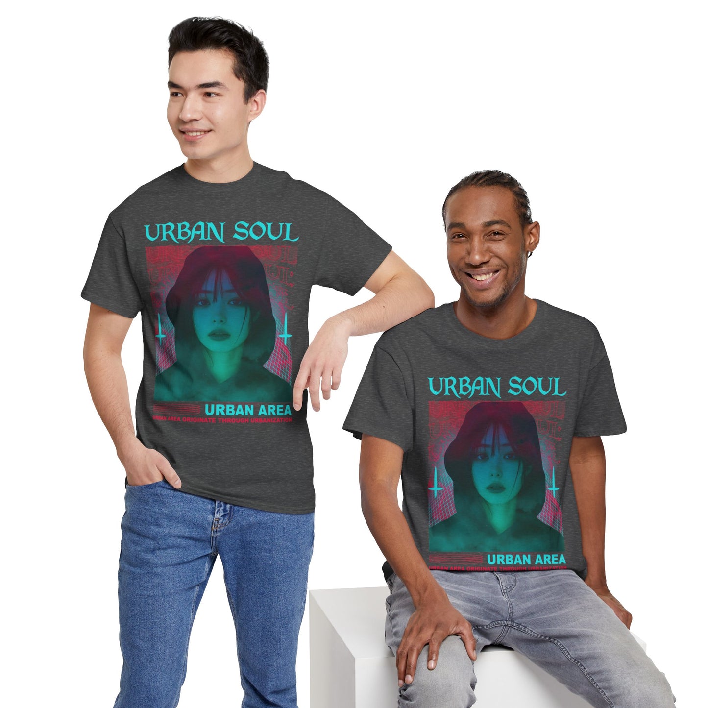 Urban Soul Graphic Tee — Vintage Vaporwave Portrait T-Shirt