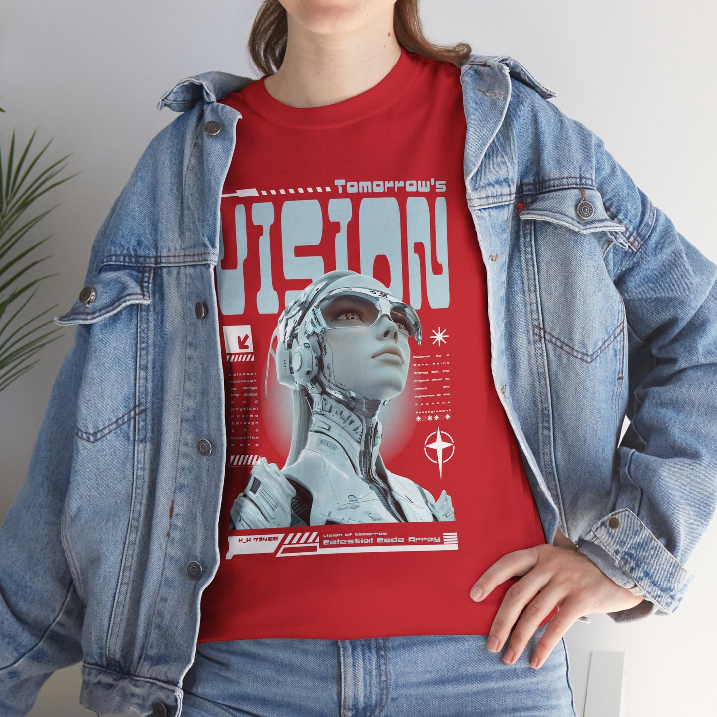 Futuristic Cyborg Portrait Tee – "VISION" Graphic T-Shirt