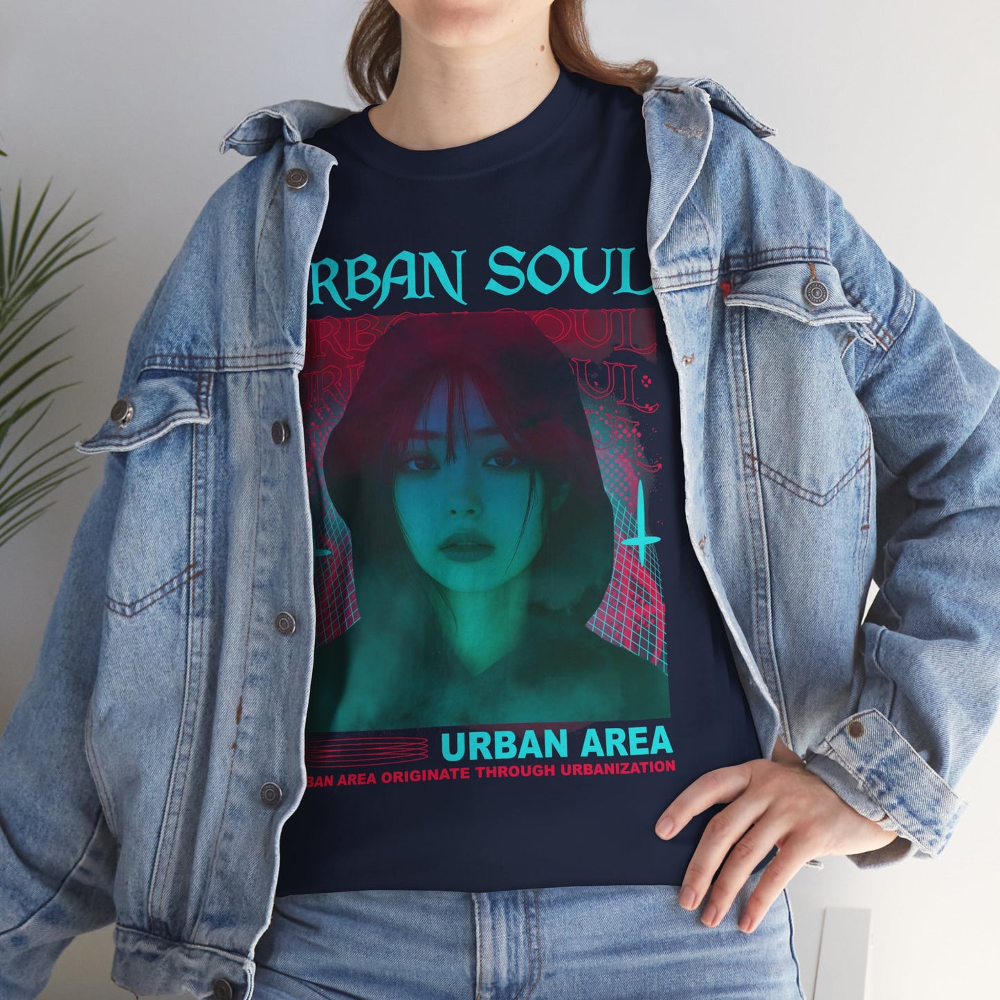 Urban Soul Graphic Tee — Vintage Vaporwave Portrait T-Shirt