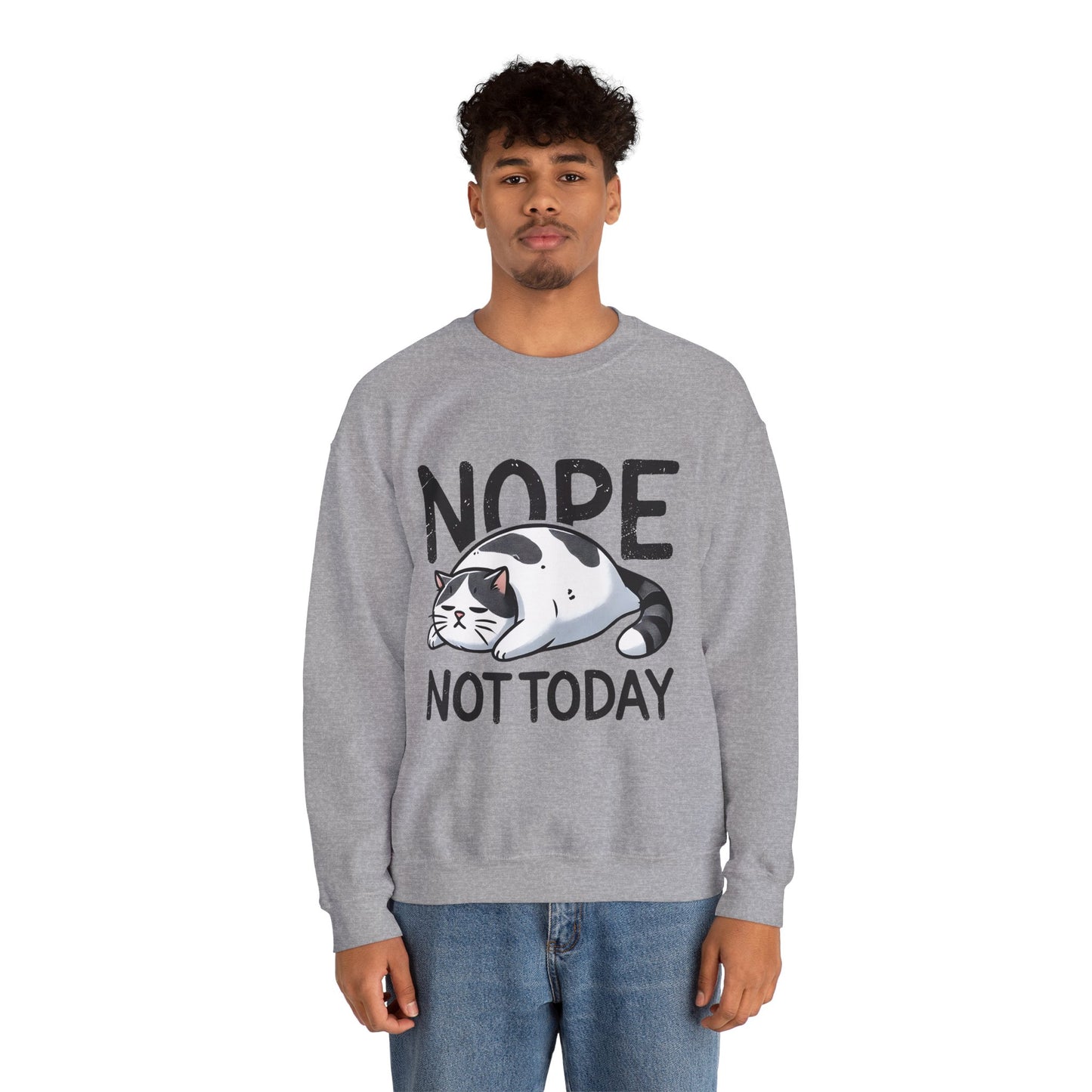 Cat 'Nope, Not Today' Crewneck Sweatshirt