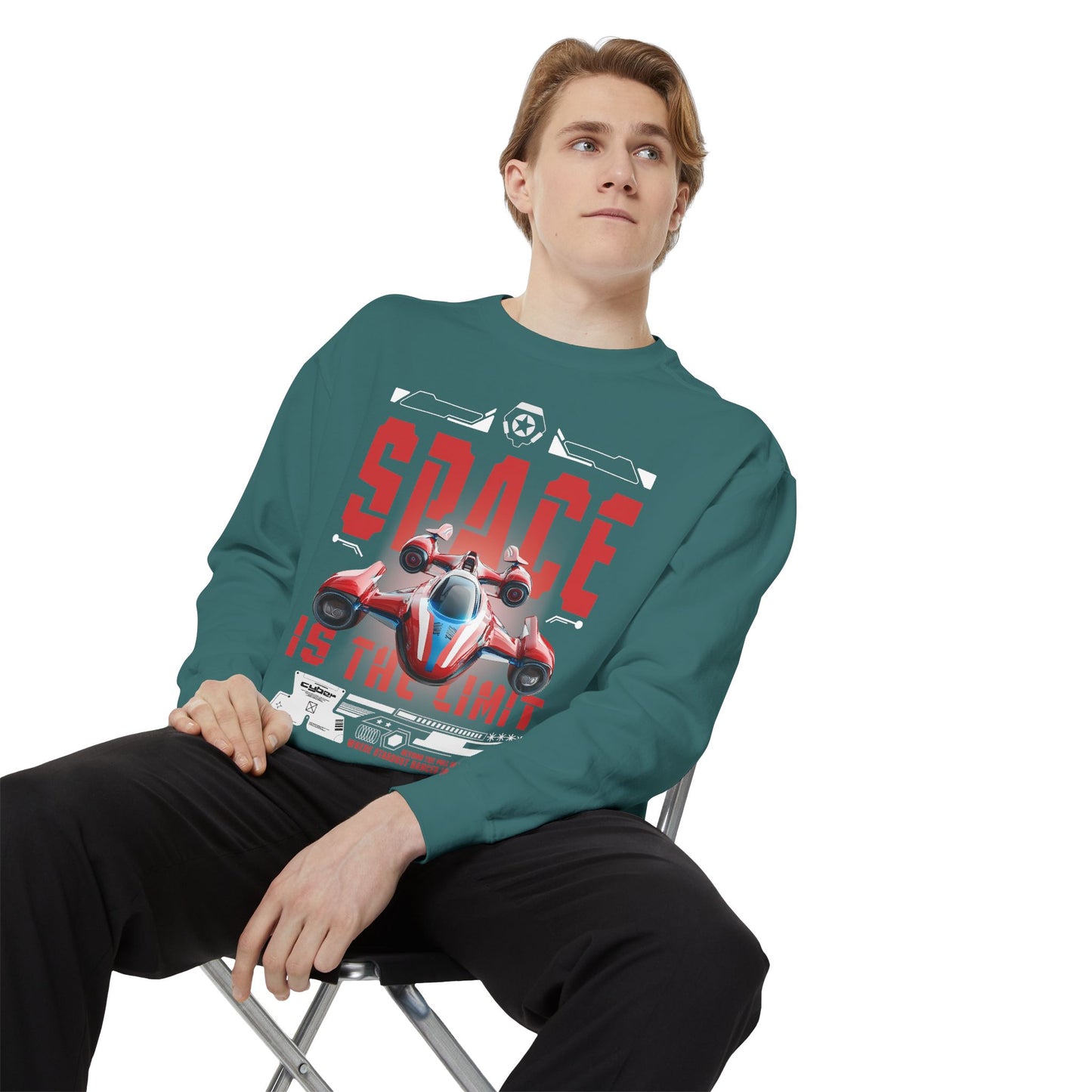 Space Is The Limit Sweatshirt - Retro Spacecraft Graphic Crewneck