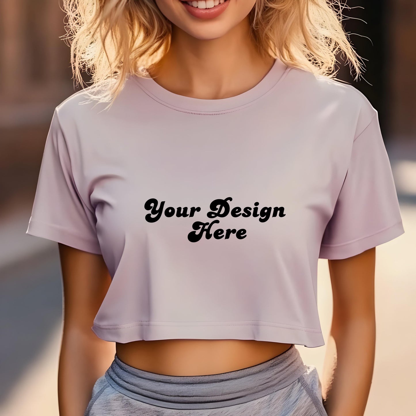 Color 4062 Cropped Tee Mockup Bundle, Front & Back Model (2-Pack Digital Download)