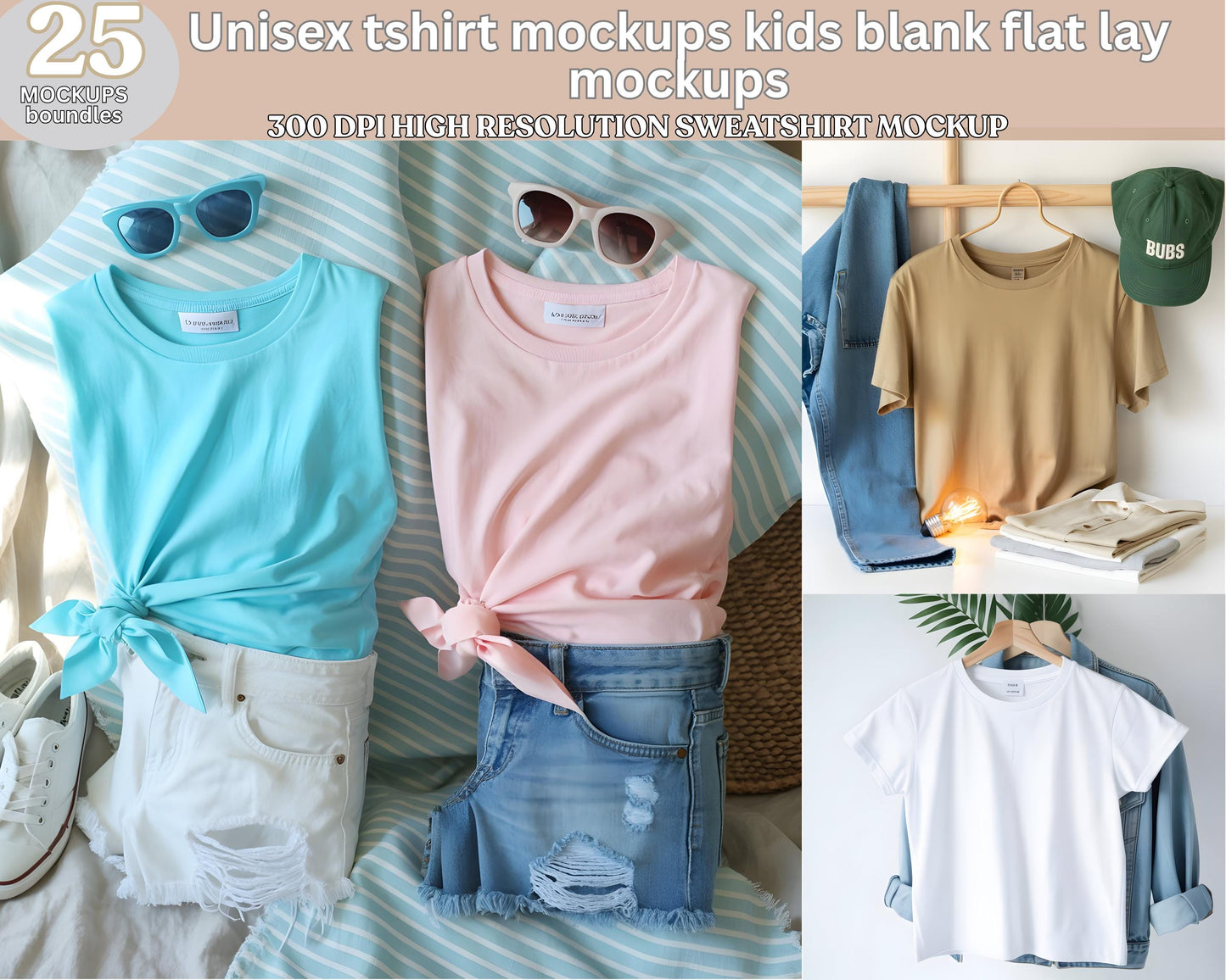 Pacchetto mockup di magliette per bambini Gildan 5000B: 20 colori (download digitale)