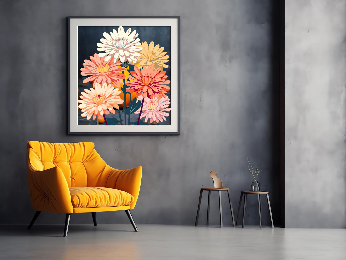 Minimalist Floral Quote Print, Modern Home Office Decor (Digital Download)