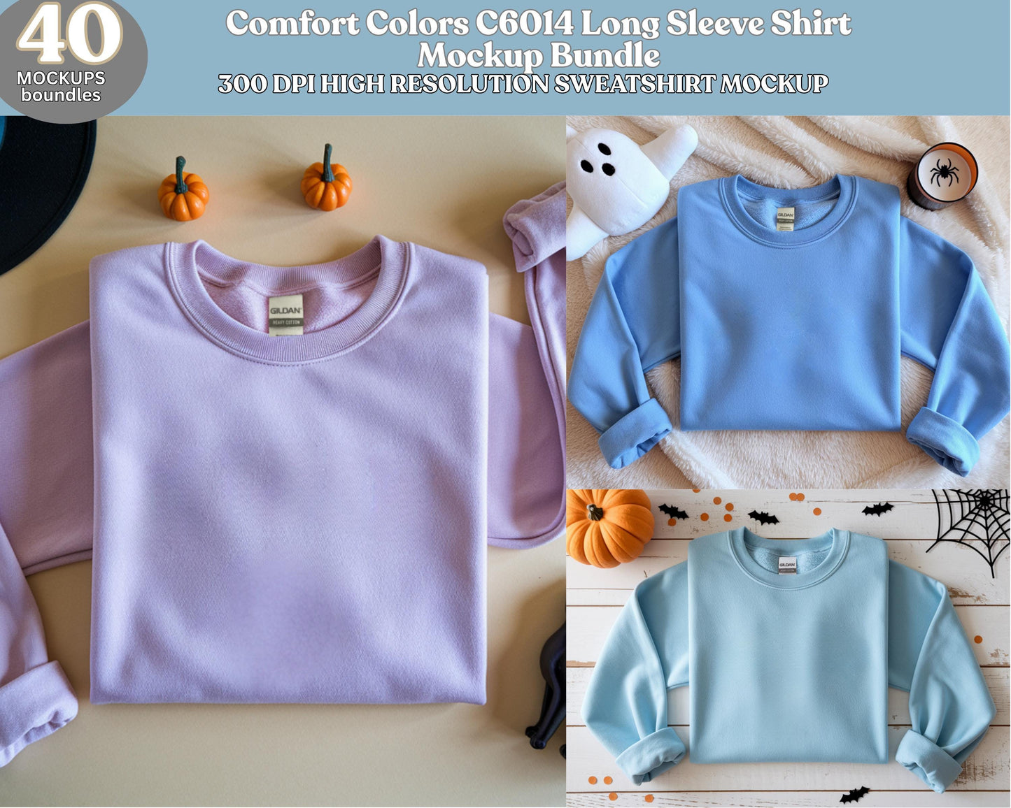 Digital Download Sweatshirt Mockup, Comfort Colors 1466, Christmas & Halloween, Apparel Design, Festive Season