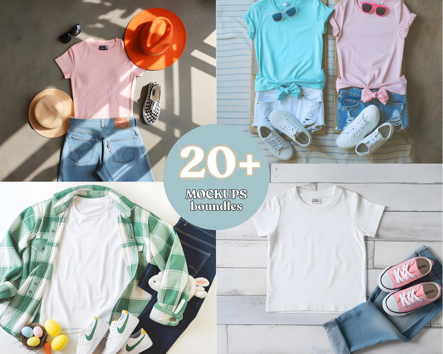 Pacchetto mockup di magliette per bambini Gildan 5000B: 20 colori (download digitale)