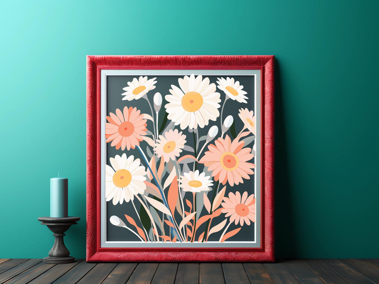 Minimalist Floral Quote Print, Modern Home Office Decor (Digital Download)