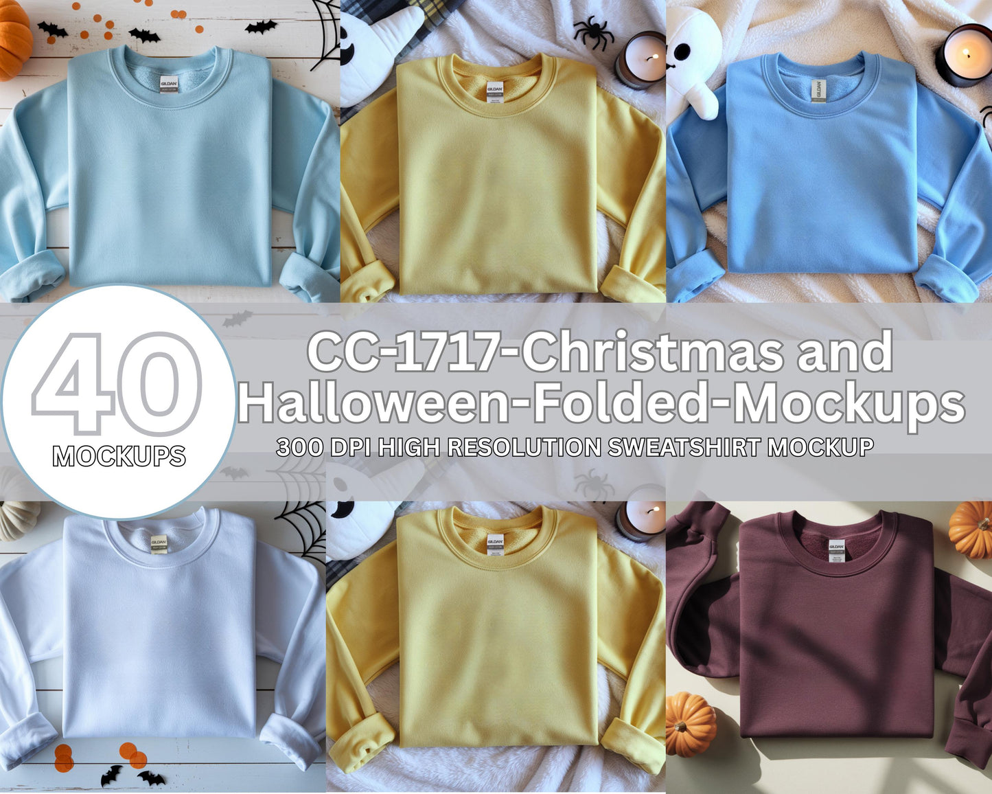 Digital Download Sweatshirt Mockup, Comfort Colors 1466, Christmas & Halloween, Apparel Design, Festive Season